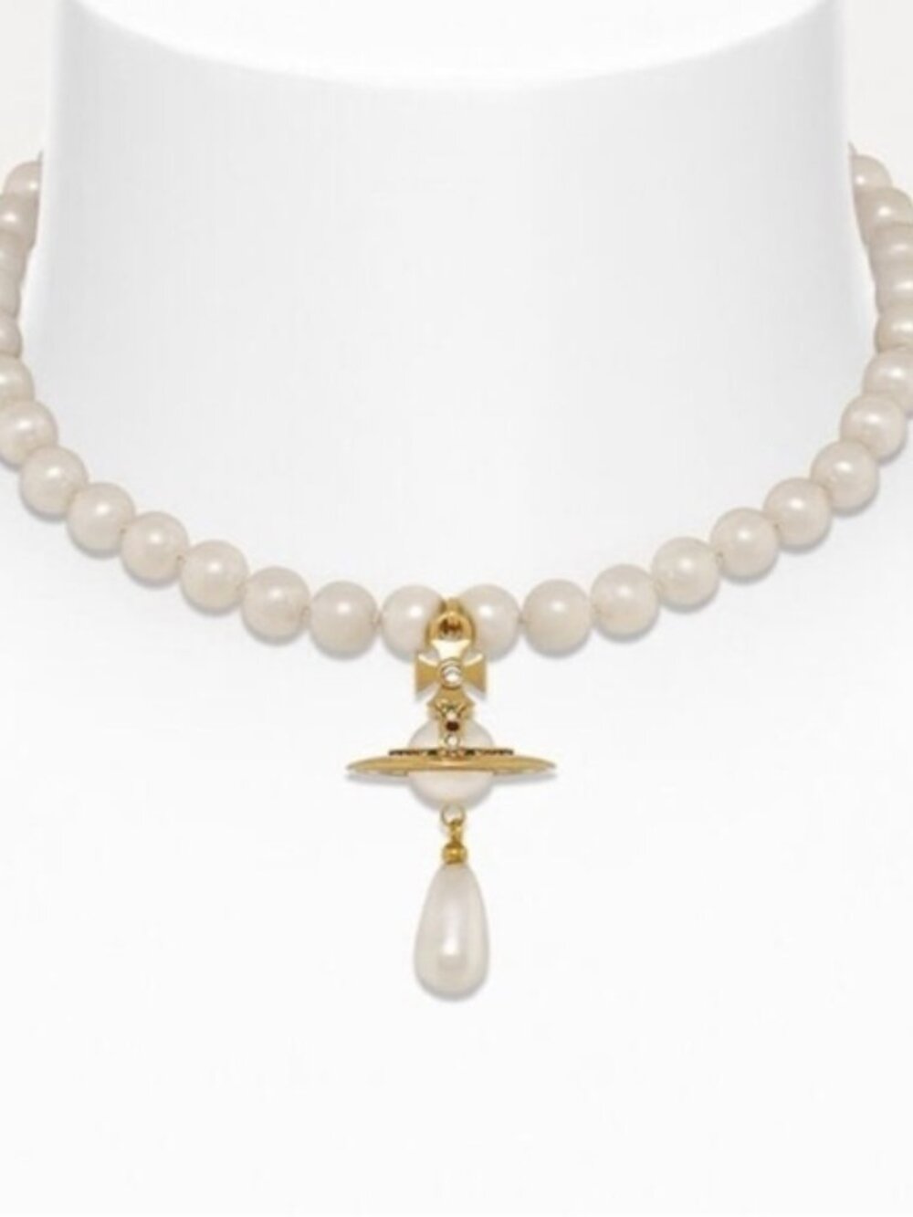 Vivienne Westwood ONE ROW PEARL DROP CHOKER Gold